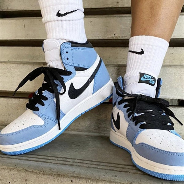jordan 1 university blue 2021 on feet