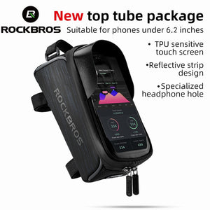 ROCKBROS Bicycle Tube Waterproof Touch Screen Saddle Package for 6.5Inch Bike Accessories