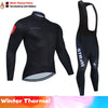 STRAVA Team Winter Thermal Fleece Cycling Clothes Men Long Sleeve Jersey Suit