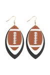 Football Sports Layered Leather Earrings Riah Fashion