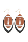 Football Sports Layered Leather Earrings Riah Fashion