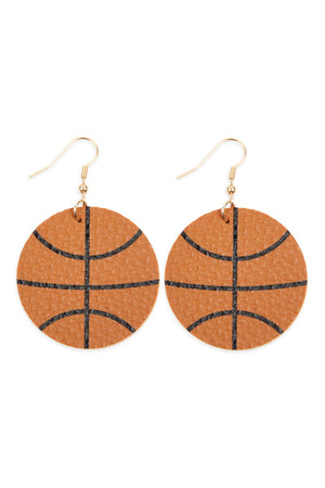 Hde2615 - Sports Leather Round Drop Earrings Riah Fashion