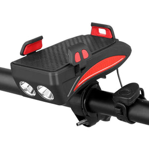 Front Bicycle Light 2000mah With Phone Holder Bell Accessories