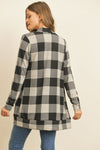 Plaid Long Sleeved Front Pocket Open Cardigan