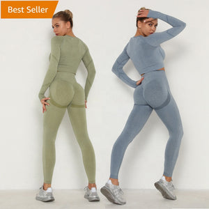 Workout Sets Women 2 Piece Yoga Fitness Clothes Exercise Sportswear Legging Crop Top Gym Clothes