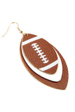 Football Sports Layered Leather Earrings Riah Fashion